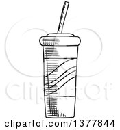 Poster, Art Print Of Black And White Sketched Fountain Soda