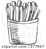 Poster, Art Print Of Black And White Sketched French Fries