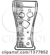 Clipart Of A Black And White Sketched Glass Of Soda Royalty Free Vector Illustration