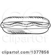 Poster, Art Print Of Black And White Sketched Hot Dog