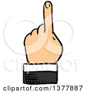 Clipart Of A Sketched White Business Mans Hand Pointing Royalty Free Vector Illustration