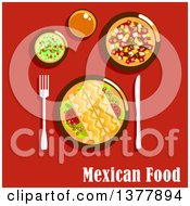 Poster, Art Print Of Mexican Food With Text Over Red