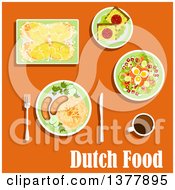 Poster, Art Print Of Dutch Food With Text Over Orange
