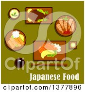 Japanese Food With Text Over Green