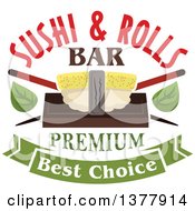 Clipart Of A Sushi Rolls Design With Text Royalty Free Vector Illustration