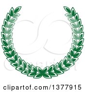 Clipart Of A Green Wreath Royalty Free Vector Illustration