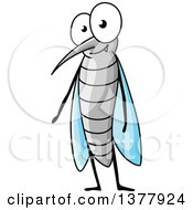 Clipart Of A Cartoon Happy Mosquito Royalty Free Vector Illustration