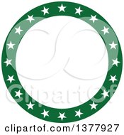 Poster, Art Print Of Green Circle With White Stars