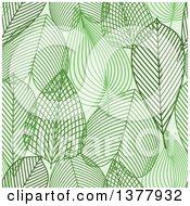 Clipart Of A Seamless Background Pattern Of Green Skeleton Leaves Royalty Free Vector Illustration by Vector Tradition SM