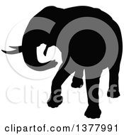 Clipart Of A Black Silhouetted Elephant Royalty Free Vector Illustration