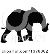 Poster, Art Print Of Black Silhouetted Elephant Walking