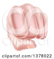 Clipart Of A Caucasian Fist Punching Royalty Free Vector Illustration