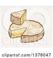 Clipart Of A Round Cheese On Fiber Texture Royalty Free Illustration