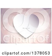 Poster, Art Print Of 3d White Paper Heart With An Arrow Over A Geometric Background With Hearts