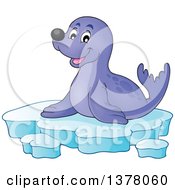 Happy Seal Sitting On Ice