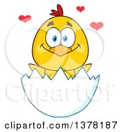 Poster, Art Print Of Loving Yellow Chick In An Egg Shell