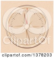 Clipart Of A Sketched Compass On Beige Royalty Free Vector Illustration