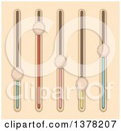 Clipart Of Sketched Slider Buttons On A Beige Pattern Royalty Free Vector Illustration