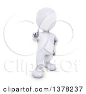 Poster, Art Print Of 3d White Man Holding Up A Finger On A White Background