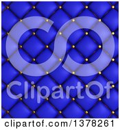 Background Of 3d Blue Quilted Leather Upholstery