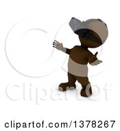 Poster, Art Print Of 3d Brown Man Wearing A Virtual Reality Device On A White Background