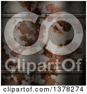Clipart Of A Background Of Rusted Metal With A Plaque Royalty Free Illustration by KJ Pargeter