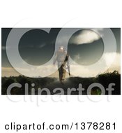 Clipart Of A 3d Soldier Walking Away With His Head Down Rifle In Hand Down A Path Royalty Free Illustration by KJ Pargeter