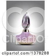 3d Purple Perfume Bottle Over Gray