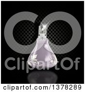 3d Purple Perfume Bottle Over Black Perforated Metal