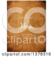 Poster, Art Print Of Swirl Frame And Menu Text On Dark Crumpled Paper