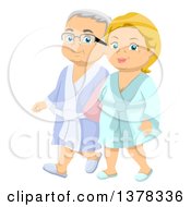 Happy White Senior Couple In Spa Robes
