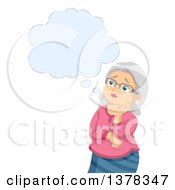 Poster, Art Print Of Senior White Woman Worrying And Thinking About Alzheimers