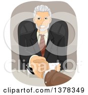 Poster, Art Print Of Handsome Senior Business Man Shaking Hands With A Client Over A Desk