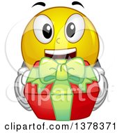 Poster, Art Print Of Smiley Emoji Holding Up A Gift