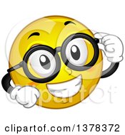 Poster, Art Print Of Smiley Emoji Smiling And Wearing Glasses