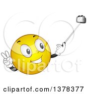 Smiley Emoji Taking A Picture With A Selfie Stick