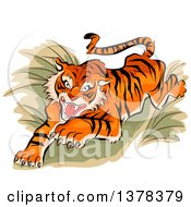 Poster, Art Print Of Leaping And Attacking Tiger