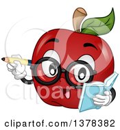 Bespectacled Apple Teacher Or Student Holding A Book