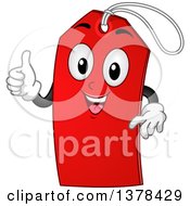 Poster, Art Print Of Red Sale Tag Mascot Giving A Thumb Up
