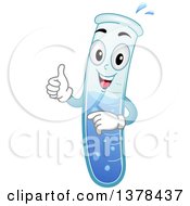 Clipart Of A Test Tube Character Giving A Thumb Up Royalty Free Vector Illustration by BNP Design Studio