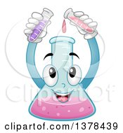 Clipart Of A Laboratory Cylinder Mixing Chemicals Royalty Free Vector Illustration