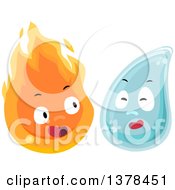 Poster, Art Print Of Flame And Water Characters
