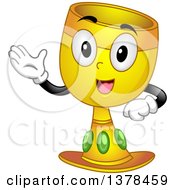 Clipart Of A Chalice Mascot Presenting And Talking Royalty Free Vector Illustration