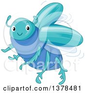 Poster, Art Print Of Cute Blue Scarab Beetle