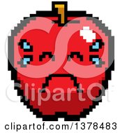 Poster, Art Print Of Crying Apple In 8 Bit Style