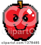 Poster, Art Print Of Grinning Evil Apple In 8 Bit Style