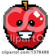 Poster, Art Print Of Grinning Apple In 8 Bit Style