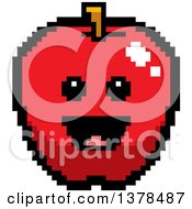 Clipart Of A Happy Apple In 8 Bit Style Royalty Free Vector Illustration
