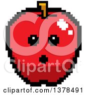 Clipart Of A Surprised Apple In 8 Bit Style Royalty Free Vector Illustration