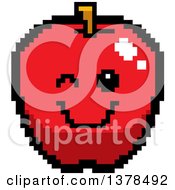 Clipart Of A Winking Apple In 8 Bit Style Royalty Free Vector Illustration